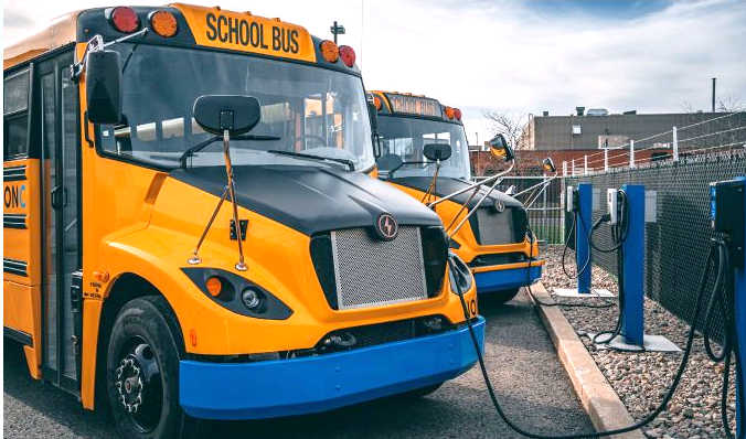 EV school buses charging